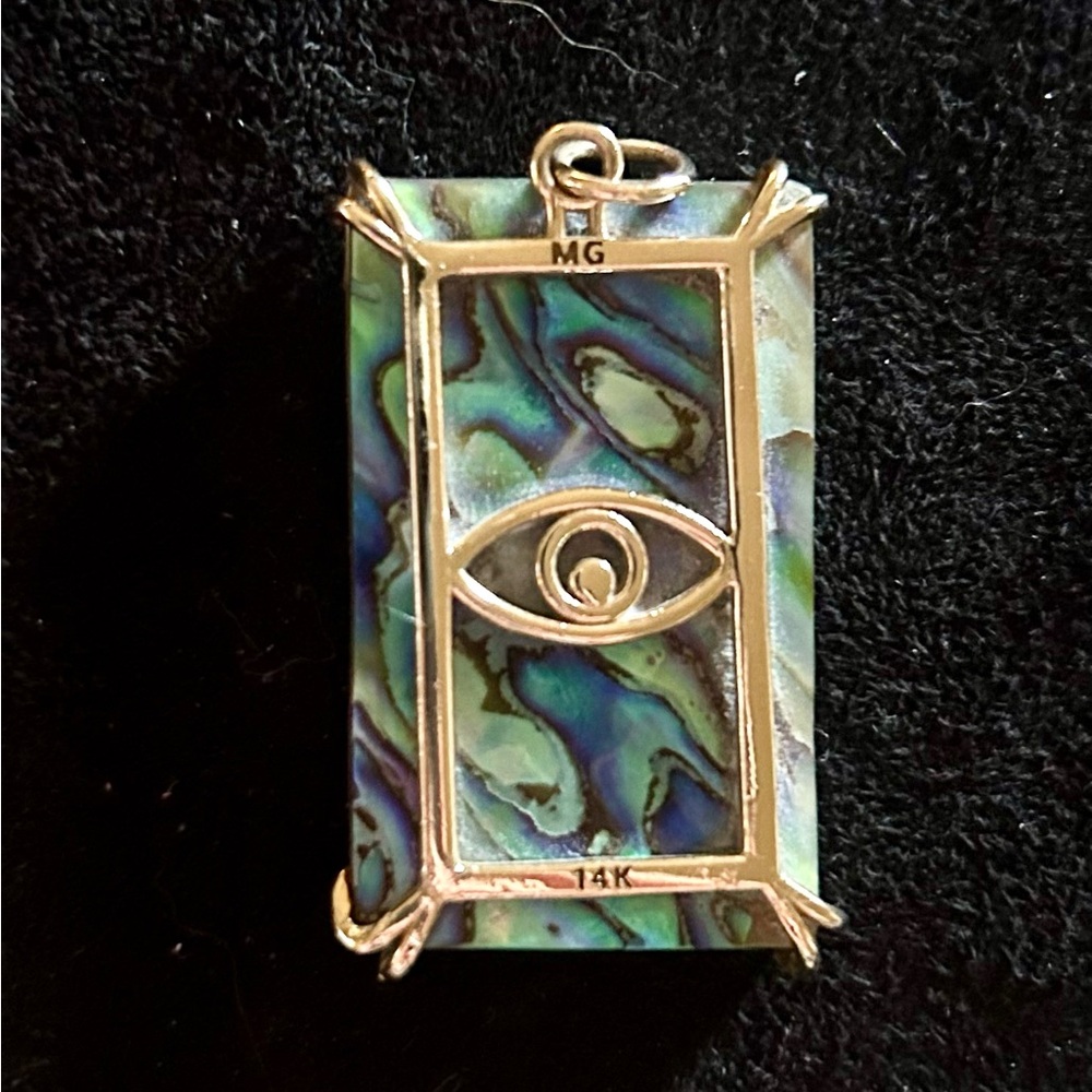 14K Gold MG (Machine Gun Kelly Line) Evil Eye/ Three of Swords Pendant. BNWOT